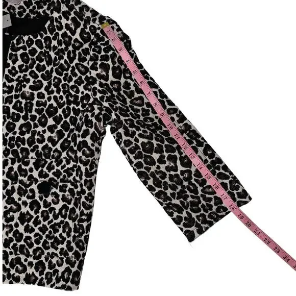 Chicos Modern Jacquard Animal Print Jacket Size Medium Cropped Sleeves BNWT - Picture 12 of 13